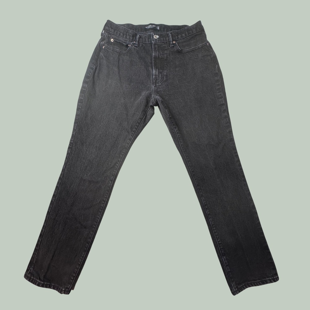 Abercrombie & Fitch Jeans Mens 31x30 Athletic Slim Black Vintage Stretch Denim